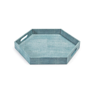 Turquoise Shagreen Hex Tray