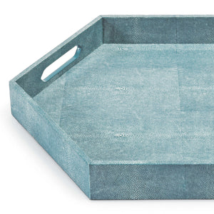 Turquoise Shagreen Hex Tray