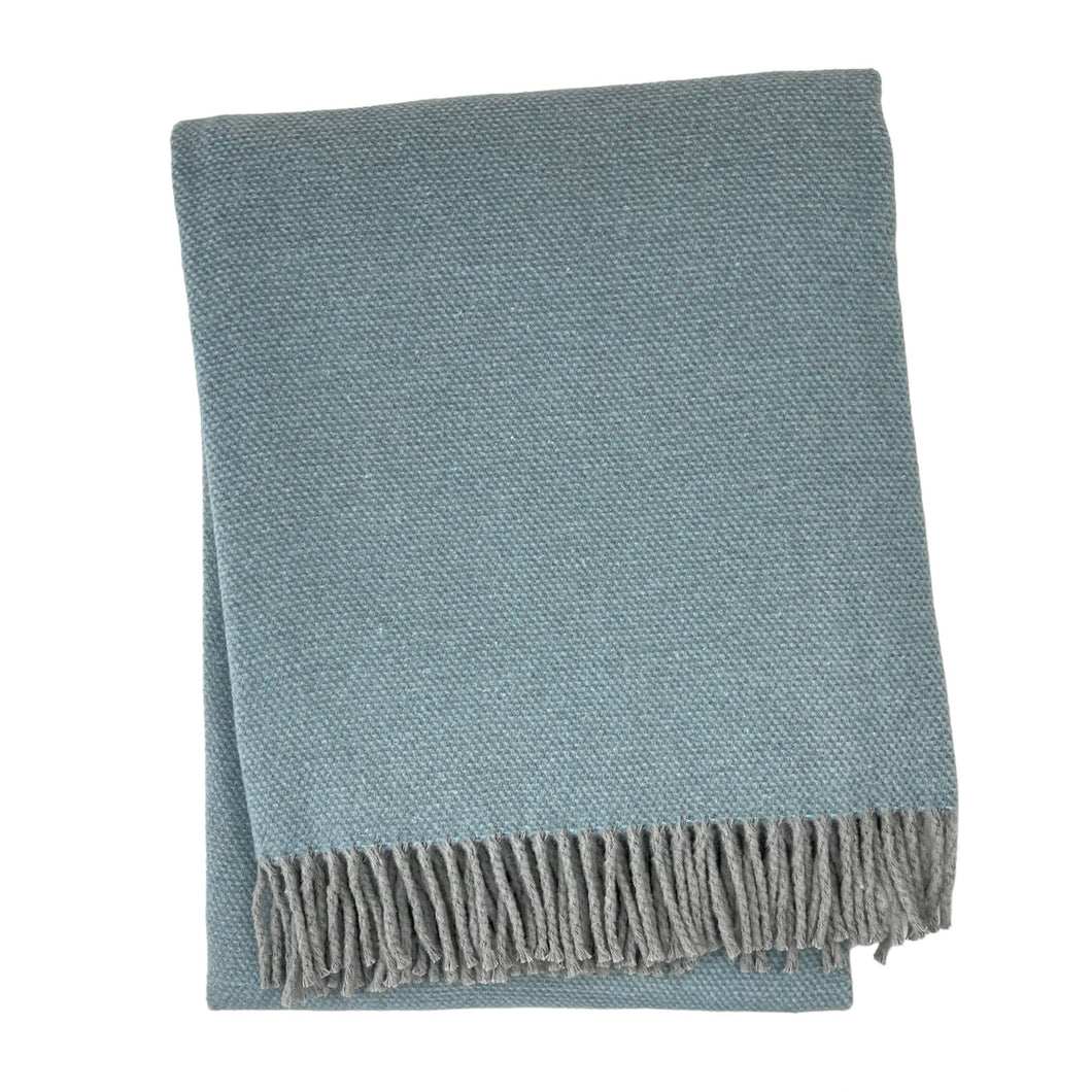 Pixel Design Fringed Throw: Sky With Grey Fringe