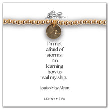 Load image into Gallery viewer, Gold Disc Wave Bracelet-&quot;I&#39;m not afraid of storms..
