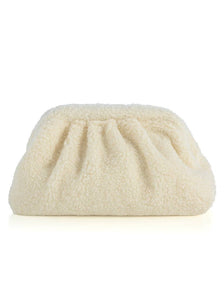 JAYDEN SHERPA CLUTCH: Ivory