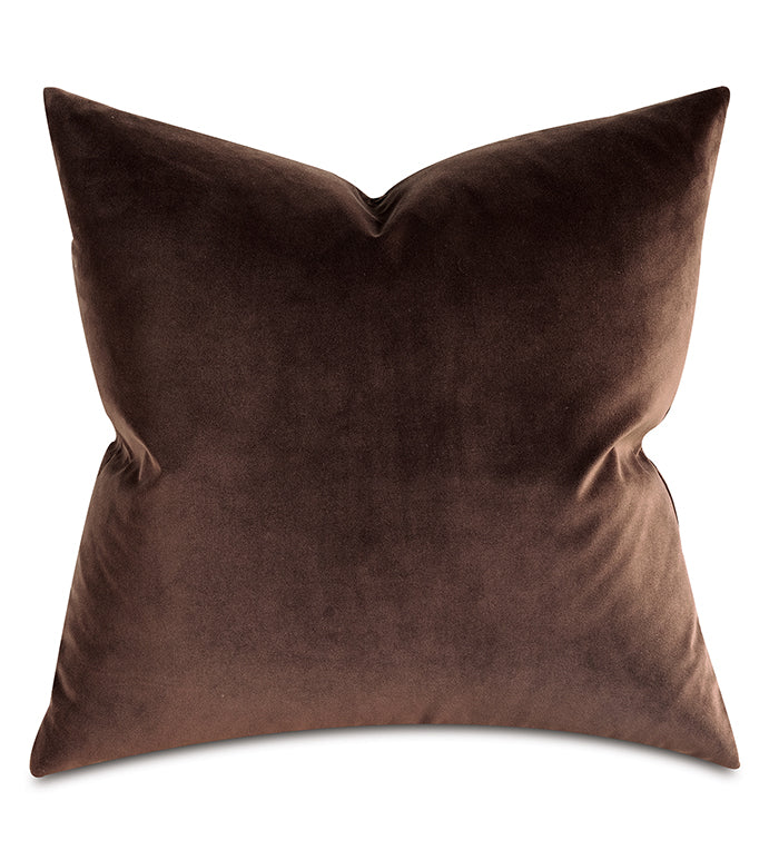Uma Velvet Decorative Pillow In Brown & Rust