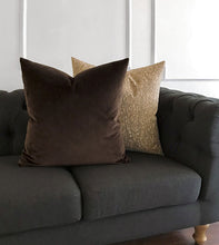 Load image into Gallery viewer, Uma Velvet Decorative Pillow In Brown &amp; Rust
