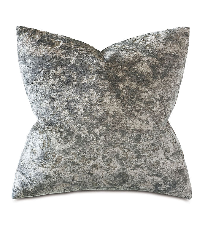 Byzantine Slate Velvet Decorative Pillow