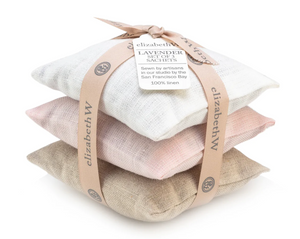 Pink Linen Lavender Sachet Set of 3