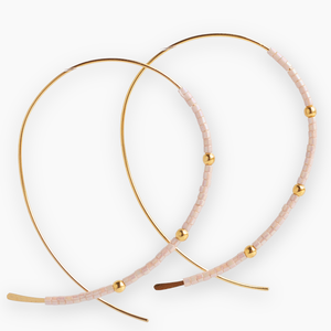 Confetti Beaded Earrings-Champagne, Minimalist, Threader