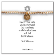 Load image into Gallery viewer, Gold Disc Sun Bracelet-&quot;Keep your face always...&quot;
