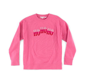 HO HO HO SWEATSHIRT, PINK: Extra-Large