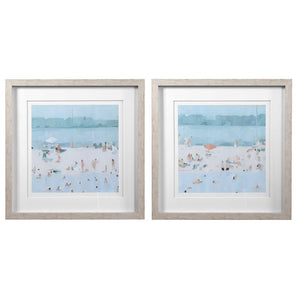 Sea Glass Sandbar Framed Prints - Set of 2